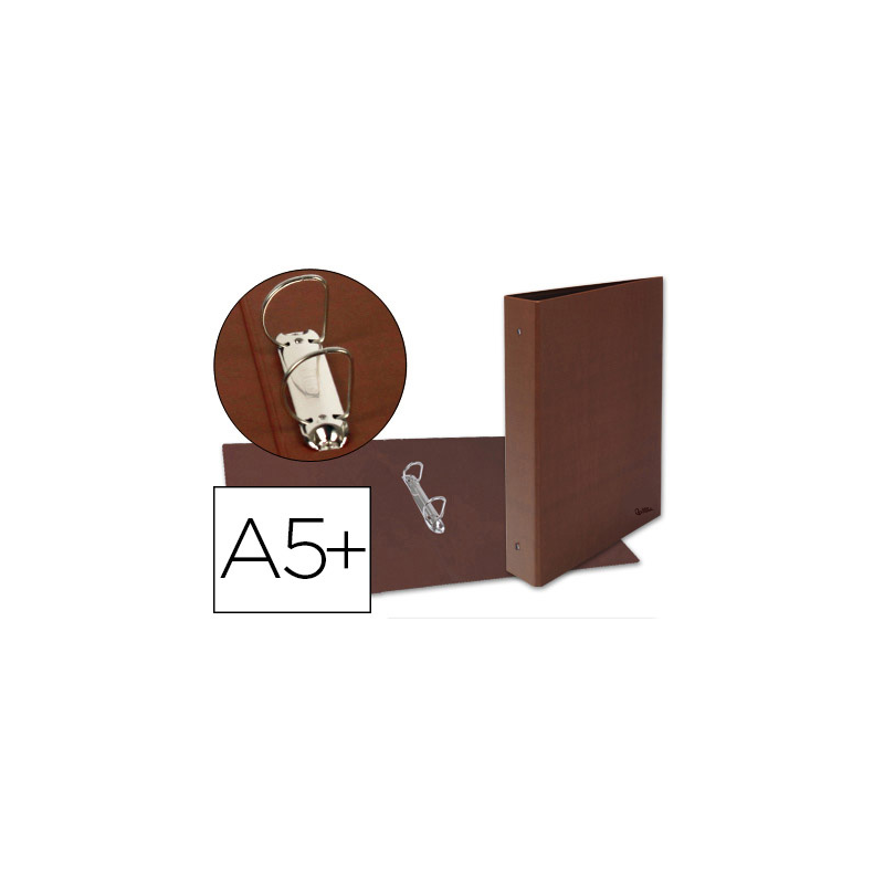 Carpeta de 2 anillas 25mm mixtas liderpapel cuarto carton cuero forrado compresor plastico