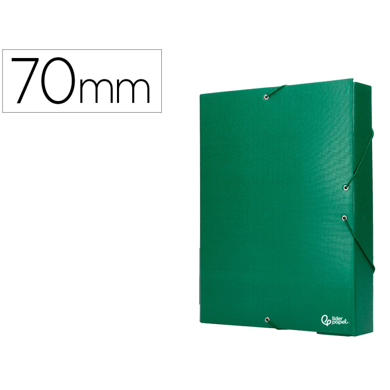 Carpeta proyectos liderpapel folio lomo 70mm carton forrado verde