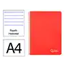 Cuaderno espiral liderpapel a4 witty tapa dura 80h 90gr rayado horizontal con margen color rojo