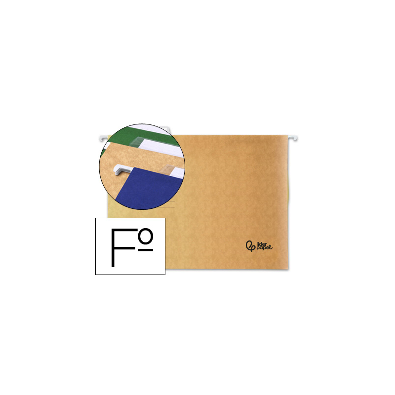 Carpeta colgante liderpapel folio kraft