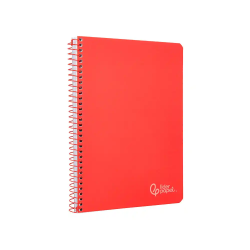 Cuaderno espiral liderpapel a4 witty tapa dura 80h 90gr rayado horizontal con margen color rojo