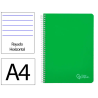 Cuaderno espiral liderpapel a4 witty tapa dura 80h 90gr rayado horizontal con margen color verde