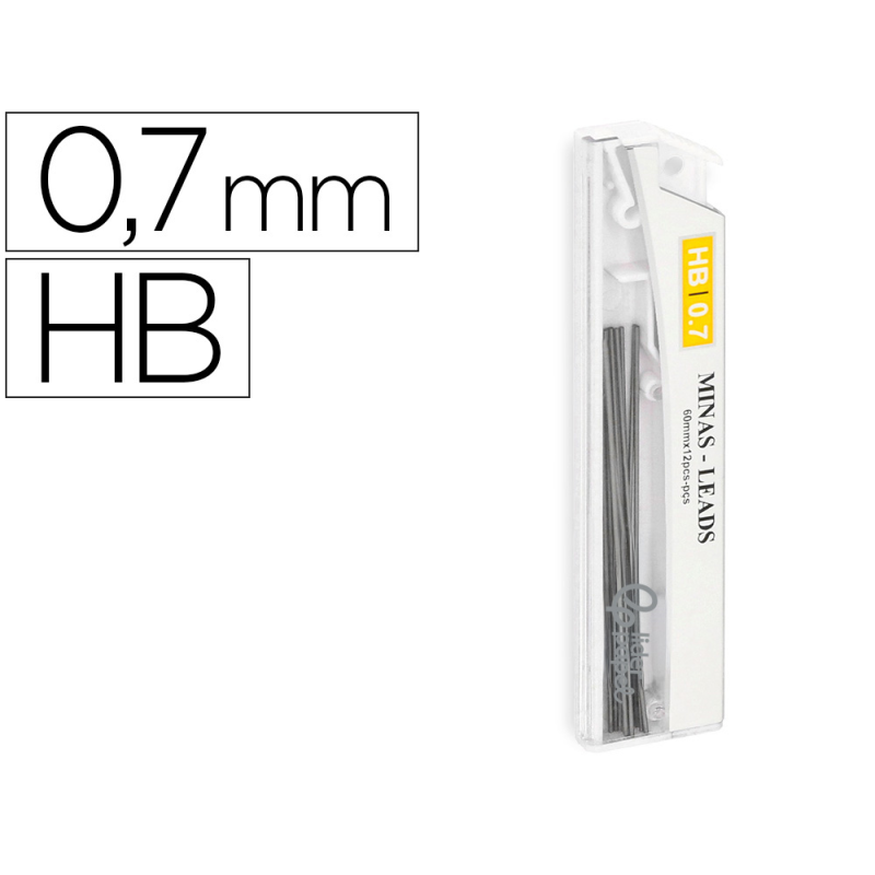 Minas liderpapel grafito 0,7 mm hb tubo de 12 minas longitud 60 mm