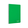 Cuaderno espiral liderpapel a4 witty tapa dura 80h 90gr rayado horizontal con margen color verde