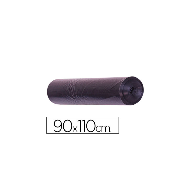Bolsa basura industrial negra 90x110cm galga 200 rollo de 10 unidades