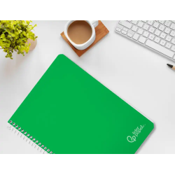 Cuaderno espiral liderpapel a4 witty tapa dura 80h 90gr rayado horizontal con margen color verde