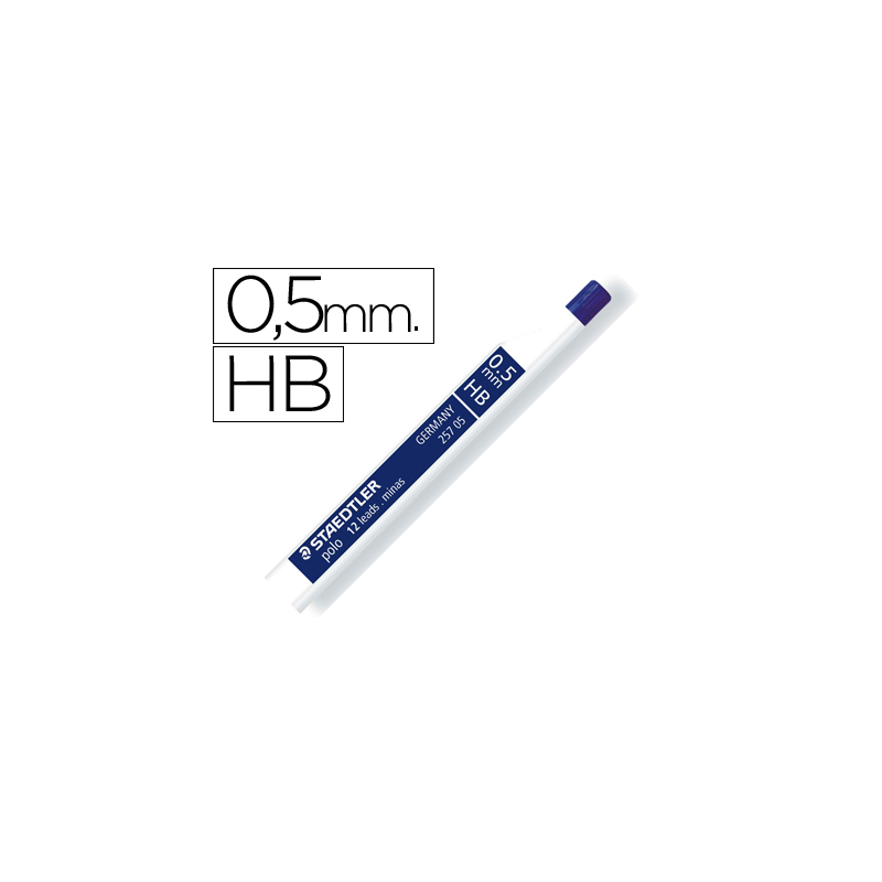 Minas staedtler grafito 0,5 mm hb polo 257 tubo con 12 minas