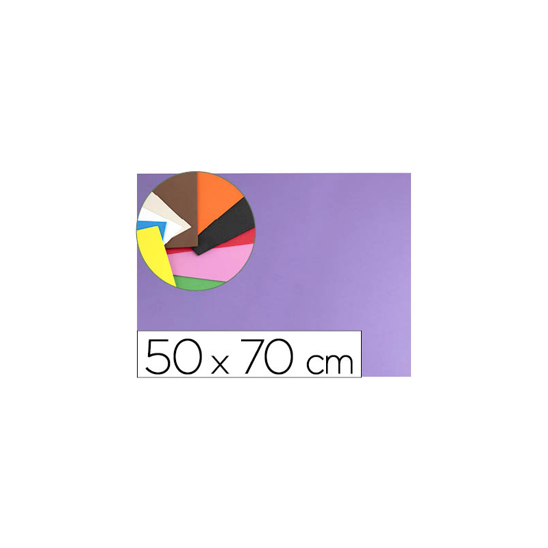 Goma eva liderpapel 50x70cm 60g/m2 espesor 1.5mm lila
