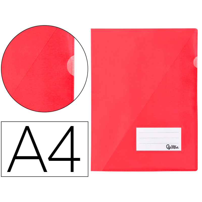 Carpeta liderpapel dossier a4 uñero color rojo