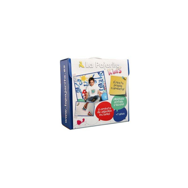 Pintura para tela la pajarita kids 25 ml caja de 6 unidades colores surtidos + pincel