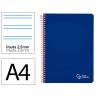 Cuaderno espiral liderpapel a4 witty tapa dura 80h 90gr pauta 2,5mm con margen color azul oscuro