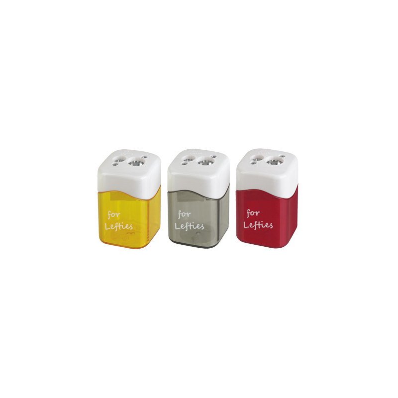 Sacapuntas m+r metalico para zurdos 2 usos con deposito colores surtidos
