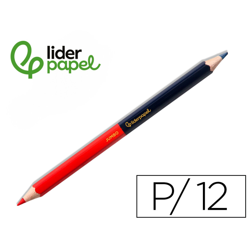 Lapices bicolor liderpapel jumbo rojo/azul