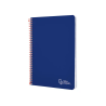 Cuaderno espiral liderpapel a4 witty tapa dura 80h 90gr pauta 2,5mm con margen color azul oscuro
