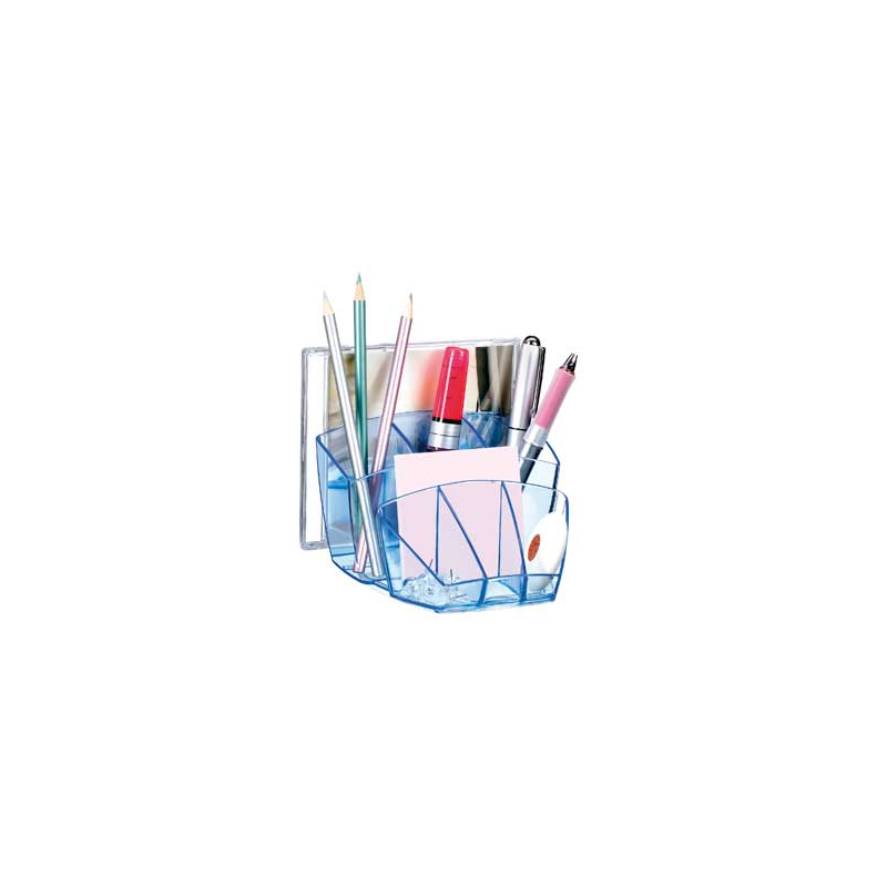 Organizador sobremesa cep confor ice blue plastico transparente celeste