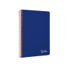 Cuaderno espiral liderpapel a4 witty tapa dura 80h 90gr pauta 2,5mm con margen color azul oscuro