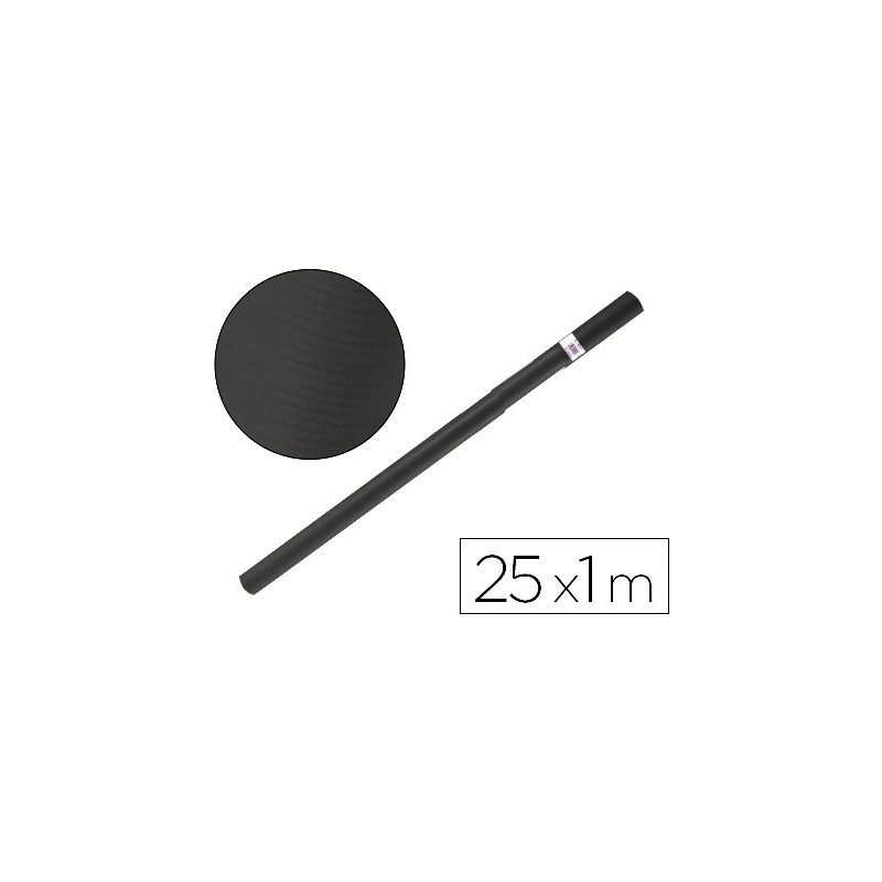 Papel kraft liderpapel negro rollo 25x1 mt