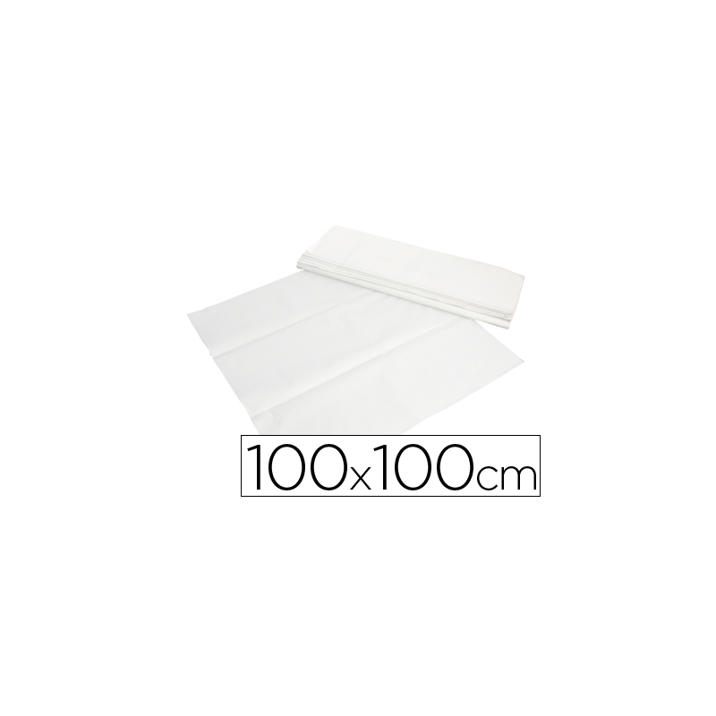 Mantel de papel blanco en hojas 100x100 cm caja de 400 unidades