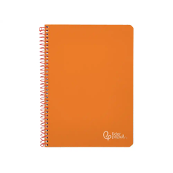 Cuaderno espiral liderpapel a4 witty tapa dura 80h 90gr pauta 2,5mm con margen color naranja