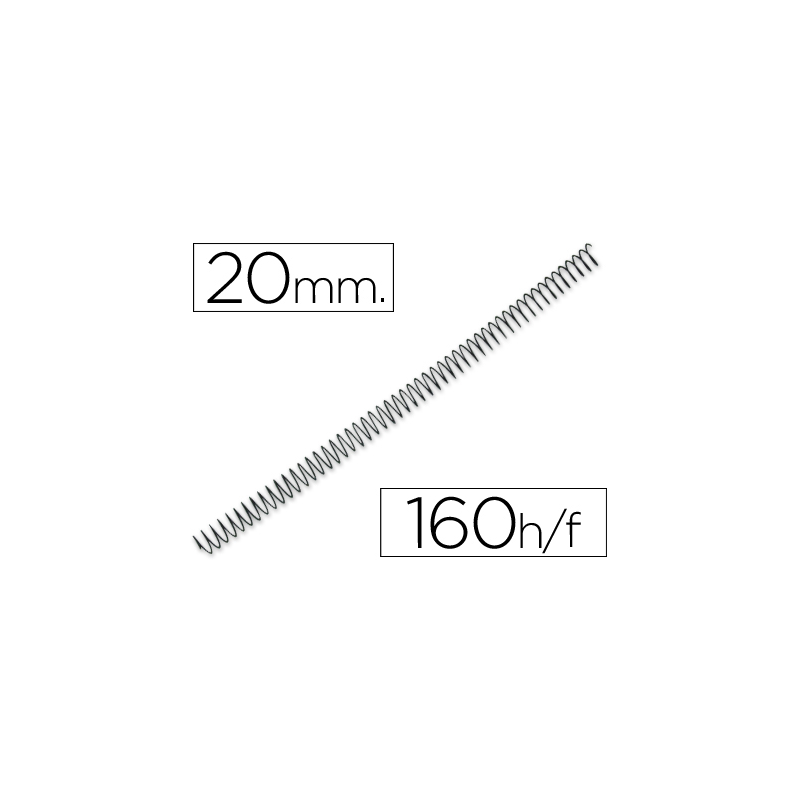 Espiral metalico q-connect 56 4:1 20mm 1,2mm caja de 100 unidades