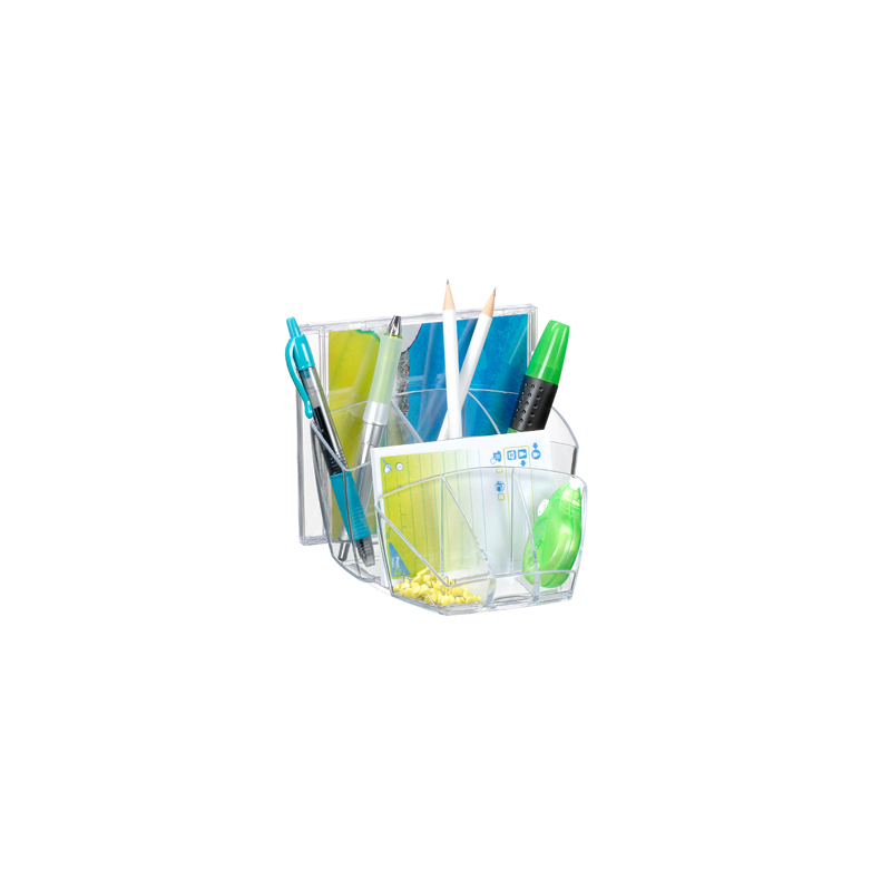 Organizador sobremesa cep con 8 compartimentos plastico transparente
