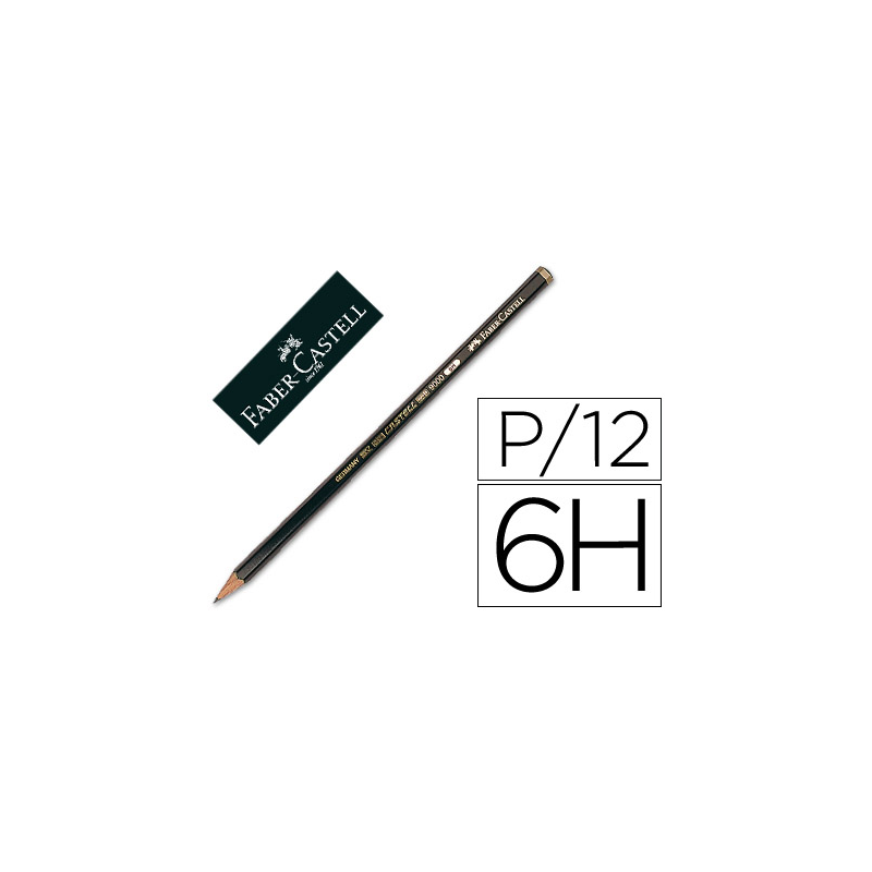 Lapices de grafito faber 9000 6h unidad