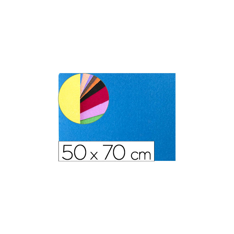 Goma eva liderpapel 50x70cm 60g/m2 espesor 2mm textura toalla azul