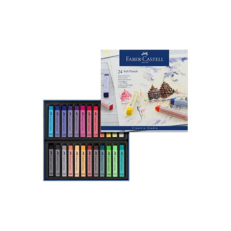 Tiza pastel faber castell estuche carton de 24 unidades colores surtidos