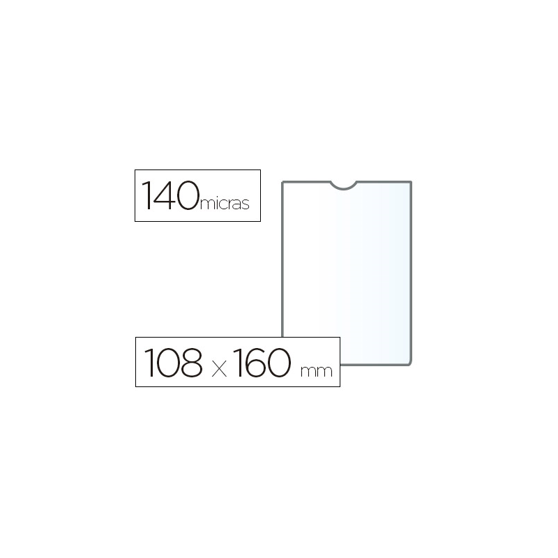 Funda portadocumento esselte plastico transparente 140 micras tamaño 108x160 mm