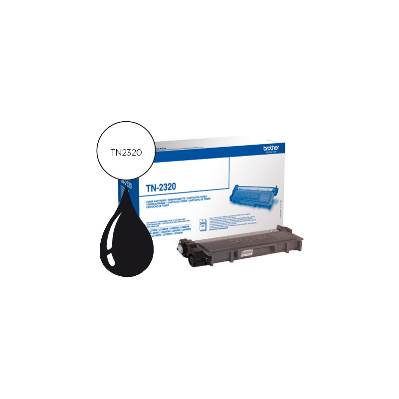 Toner brother tn-2320 dcpl2520dw dcpl2540dn mfcl2700dw mfcl2720dw mfcl2740dw negro 2600 pag