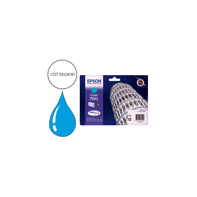 Ink-jet epson 79xl wf 4630 / 4640 / 5110 /-5190 / 5620 / 5690 cian - 2.000 pag-