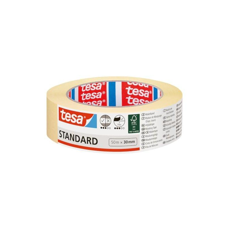 Cinta adhesiva tesa para pintor 50 mt x 30 mm