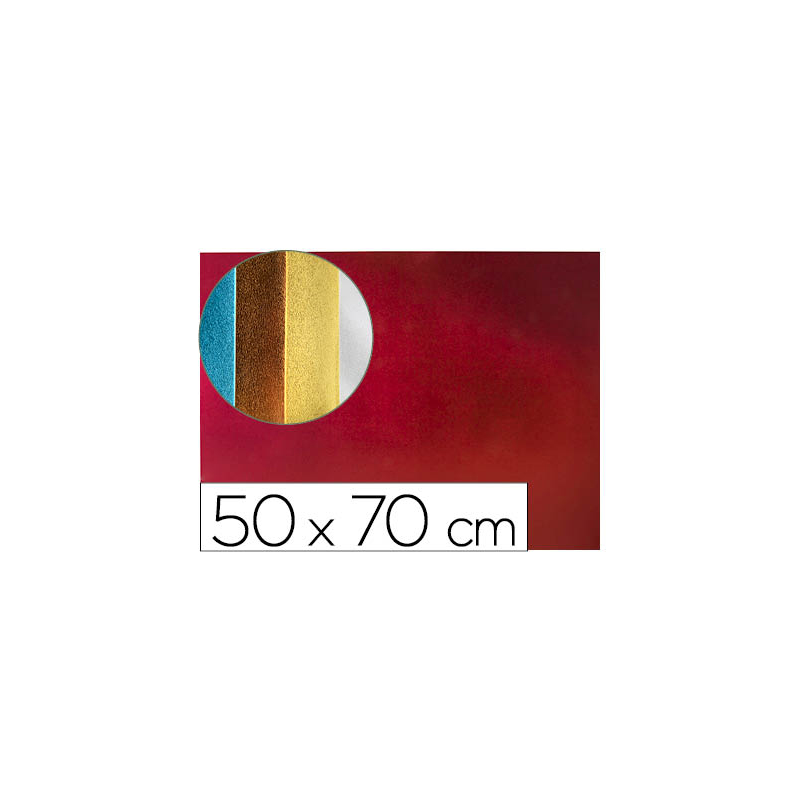Goma eva liderpapel 50x70 cm espesor 2 mm metalizada rojo