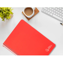 Cuaderno espiral liderpapel a4 witty tapa dura 80h 90gr pauta 2,5mm con margen color rojo