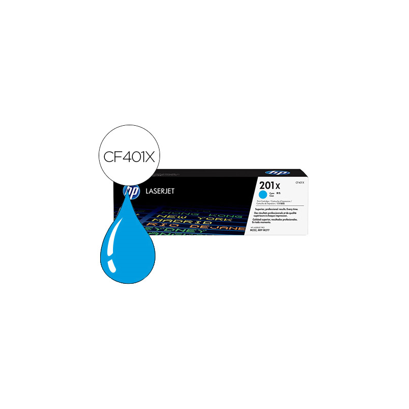 Toner hp 201x laserjet pro m252 / mfp m277 cian 2.300 pag