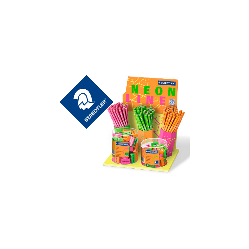 Lapices de grafito staedtler wopex neon ecologico expositor de 120 unidades