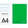 Cuaderno espiral liderpapel a4 witty tapa dura 80h 90gr pauta 2,5mm con margen color verde