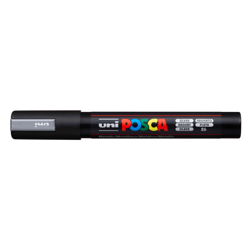 Rotulador uni posca 1,8 - 2,5 mm pc-5m plata