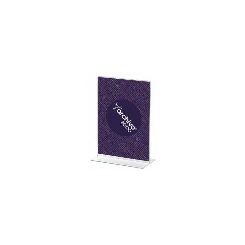 Expositor sobremesa archivo 2000 con forma t poliestireno transparente din a4 93x212x310 mm