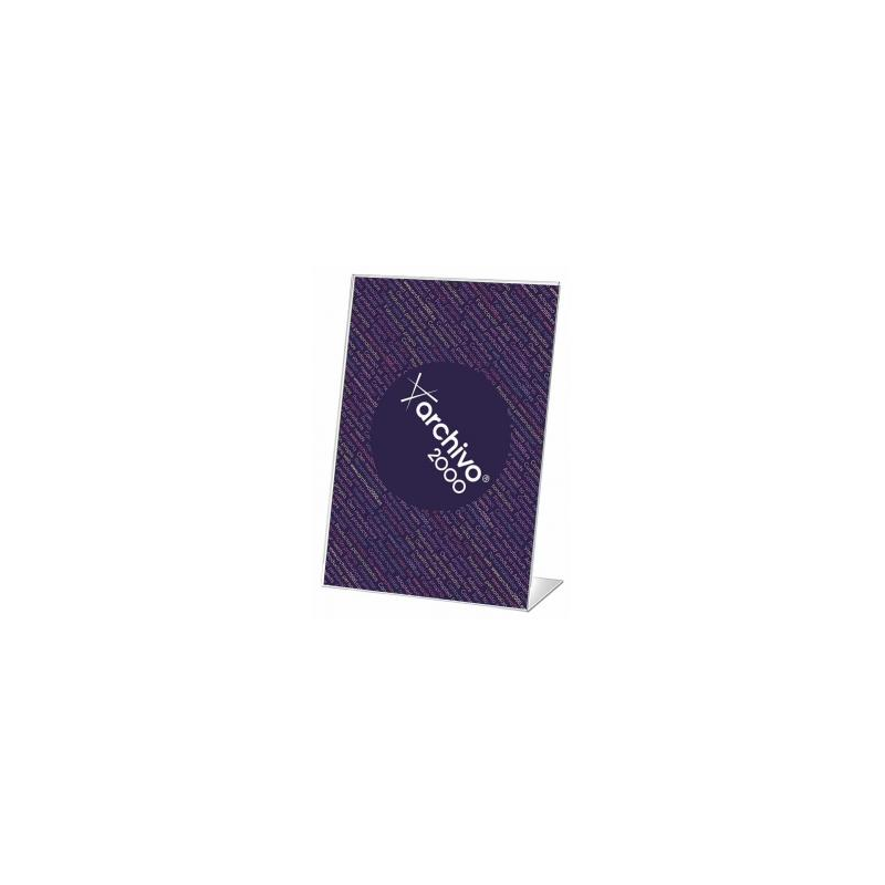 Expositor sobremesa archivo 2000 con forma l poliestireno transparente din a4 vertical 70x290x210 mm