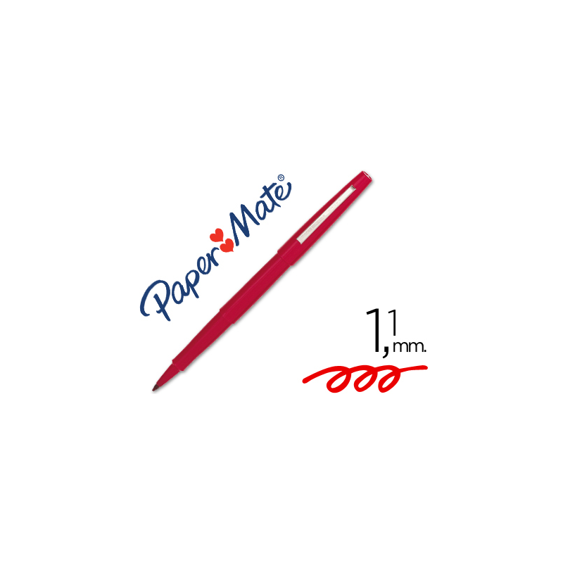 Rotulador paper mate flair original punta fibra rojo