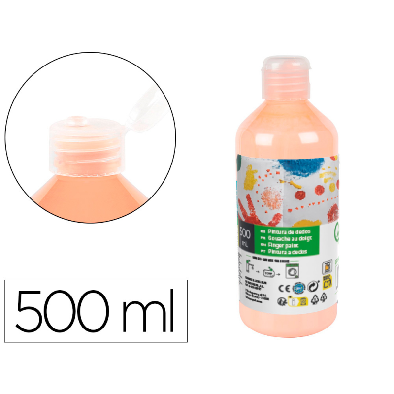Pintura dedos liderpapel botella de 500 ml carne