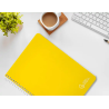Cuaderno espiral liderpapel a4 witty tapa dura 80h 90gr pauta 3,5mm con margen color amarillo