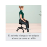 Taburete leitz ergo con asiento triangular 5 ruedas giratorias regulable en altura hasta 59 cm negro