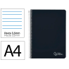 Cuaderno espiral liderpapel a4 witty tapa dura 80h 90gr pauta 3,5mm con margen color negro