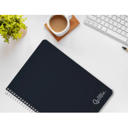 Cuaderno espiral liderpapel a4 witty tapa dura 80h 90gr pauta 3,5mm con margen color negro