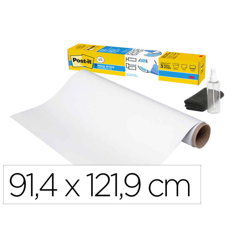 Pizarra blanca post-it super sticky flex adhesiva removible rollo 91,4x121,9 cm
