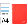 Cuaderno espiral liderpapel a4 witty tapa dura 80h 90gr pauta 3,5mm con margen color rojo
