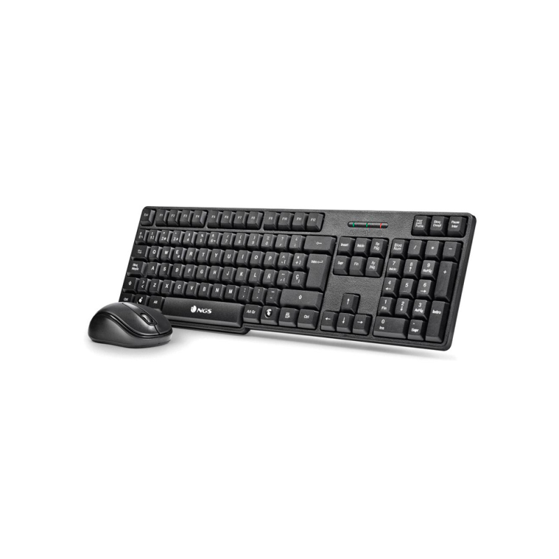 Set teclado y raton ngs inalambricos 2.4ghz usb color negro