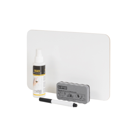 Set escolar bi-office 35 pizarra blanca melamina doble cara a4 + 35 borradores + 35 rotuladores + 1 spray